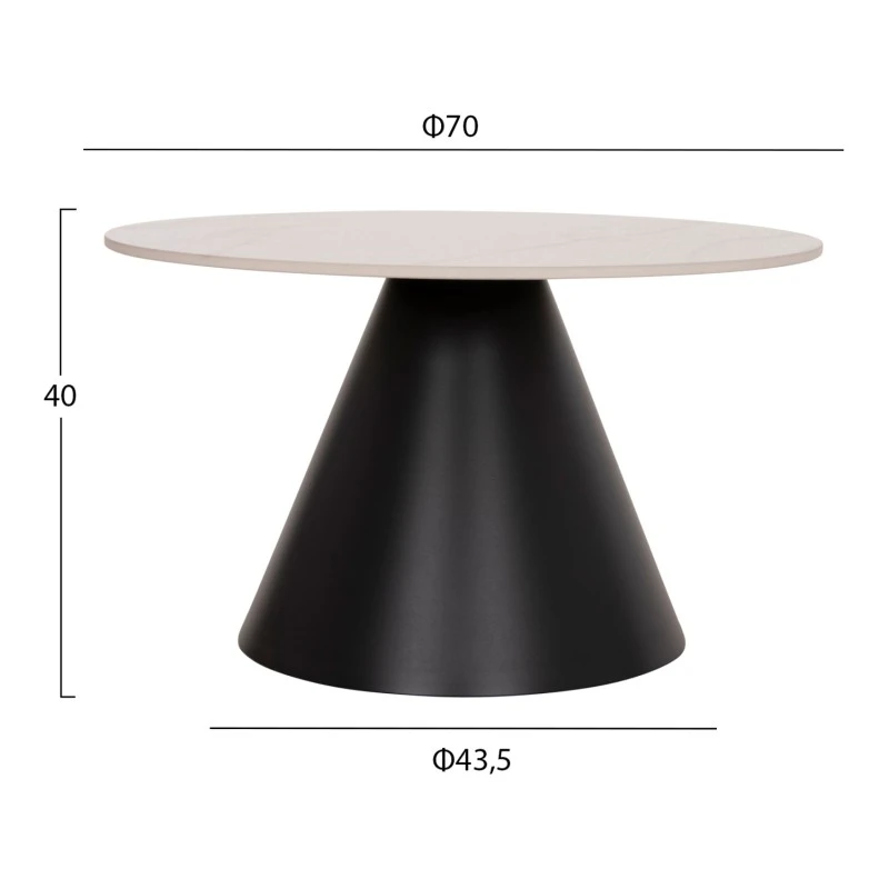 ΣΕΤ 2 ΤΡΑΠΕΖΙΑ ΣΑΛΟΝΙΟΥ RIDGE(X) HM18307.02 SINTERED STONE TOPS--ΒΑΣΕΙΣ ΜΑΥΡΕΣ Φ50 & Φ70