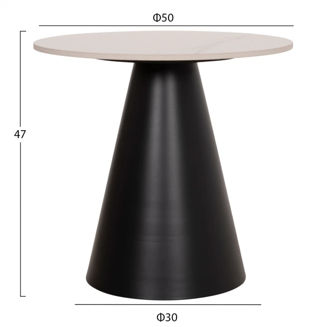 ΤΡΑΠΕΖΙΑ ΣΑΛΟΝΙΟΥ RIDGE(X) HM18307.02 SINTERED STONE TOPS--ΒΑΣΕΙΣ ΜΑΥΡΕΣ Φ50 & Φ70