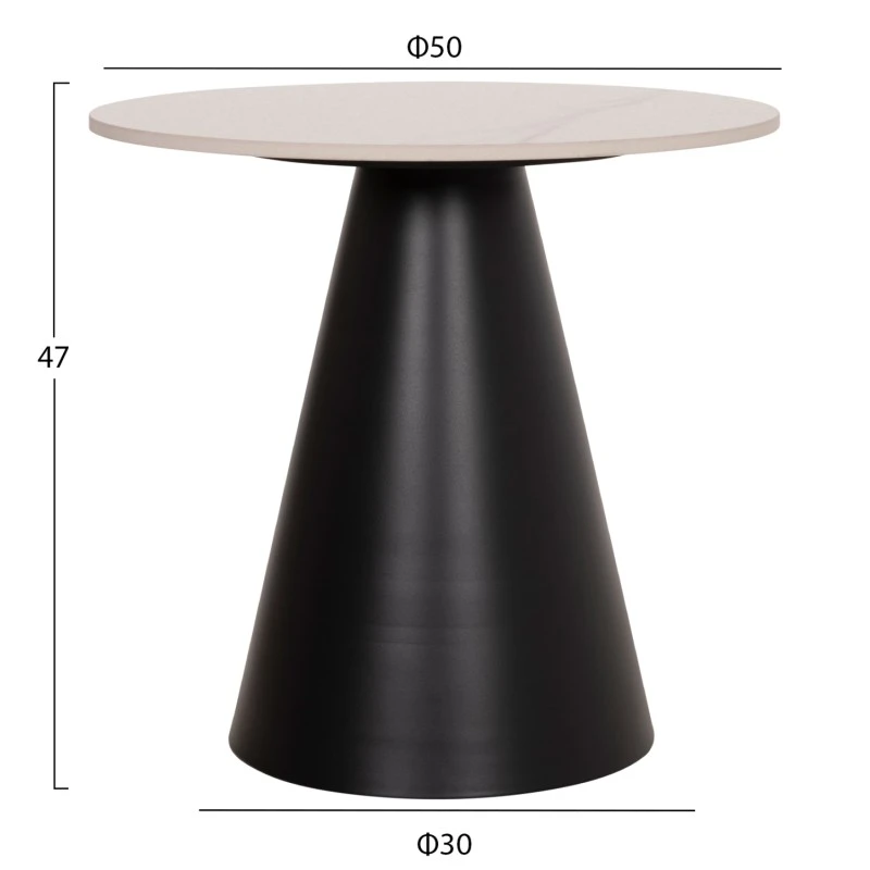 ΣΕΤ 2 ΤΡΑΠΕΖΙΑ ΣΑΛΟΝΙΟΥ RIDGE(X) HM18307.02 SINTERED STONE TOPS--ΒΑΣΕΙΣ ΜΑΥΡΕΣ Φ50 & Φ70