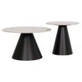 ΣΕΤ 2 ΤΡΑΠΕΖΙΑ ΣΑΛΟΝΙΟΥ RIDGE(X) HM18307.02 SINTERED STONE TOPS--ΒΑΣΕΙΣ ΜΑΥΡΕΣ Φ50 & Φ70
