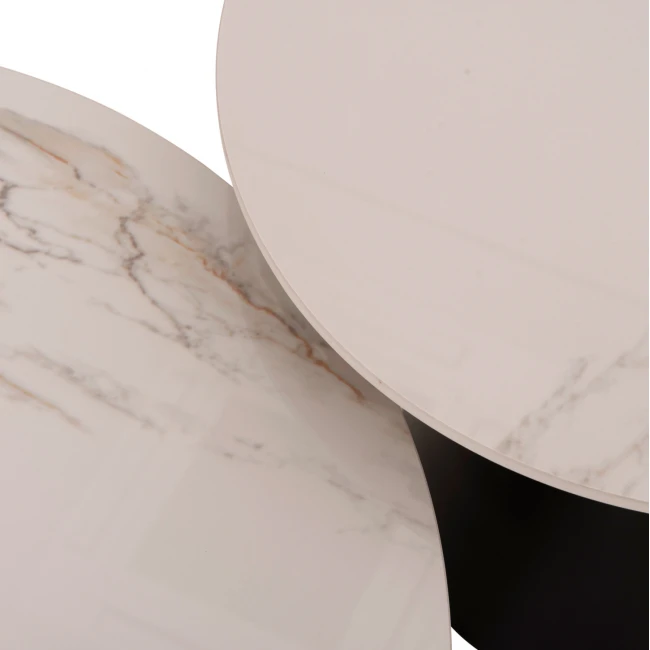 ΤΡΑΠΕΖΙΑ ΣΑΛΟΝΙΟΥ RIDGE(X) HM18307.02 SINTERED STONE TOPS--ΒΑΣΕΙΣ ΜΑΥΡΕΣ Φ50 & Φ70