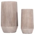 ΣΕΤ 2ΤΜΧ ΓΛΑΣΤΡΕΣ ΚΥΛΙΝΔΡΟΙ ΣΕΙΡΑ GARDENER HM4727 FIBERCLAY-ΧΡΩΜΑ CEMENT Φ35x64Υεκ