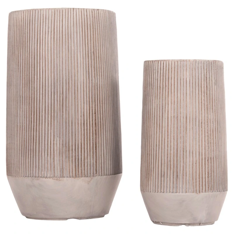 ΣΕΤ 2ΤΜΧ ΓΛΑΣΤΡΕΣ ΚΥΛΙΝΔΡΟΙ ΣΕΙΡΑ GARDENER HM4727 FIBERCLAY-ΧΡΩΜΑ CEMENT Φ35x64Υεκ