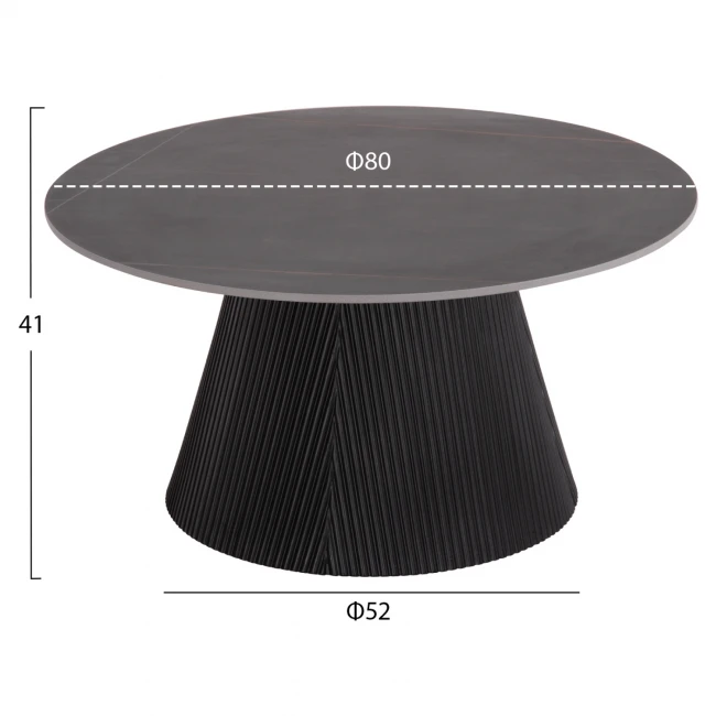 ΣΕΤ 2ΤΜΧ ΤΡΑΠΕΖΙΑ ΣΑΛΟΝΙΟΥ DUNCAN HM21081 MDF ΚΑΙ ΚΕΡΑΜΙΚΟ TOP Φ80εκ & Φ45εκ