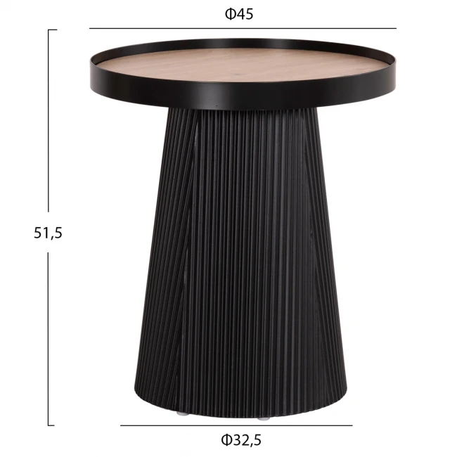 ΣΕΤ 2ΤΜΧ ΤΡΑΠΕΖΙΑ ΣΑΛΟΝΙΟΥ DUNCAN HM21081 MDF ΚΑΙ ΚΕΡΑΜΙΚΟ TOP Φ80εκ & Φ45εκ