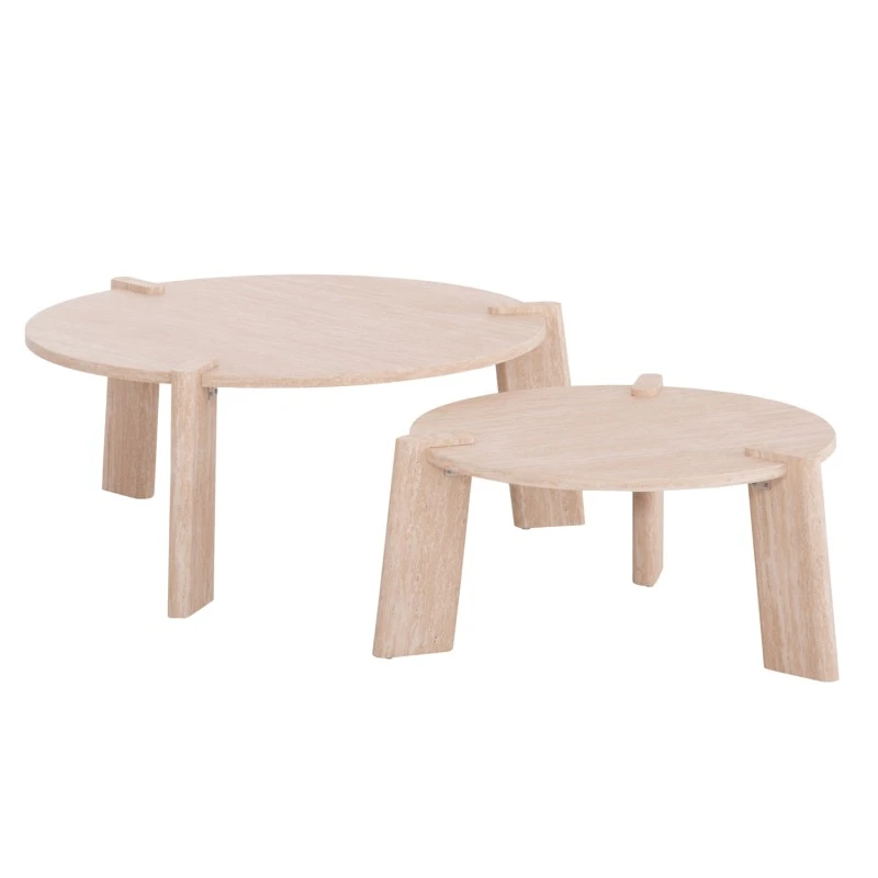 ΣΕΤ 2ΤΜΧ ΤΡΑΠΕΖΙΑ ΣΑΛΟΝΙΟΥ EQUIL HM9943.01 MDF ΜΕ ΜΕΛΑΜΙΝΗ-ΦΥΣΙΚΟ 66x66εκ + 87x87εκ
