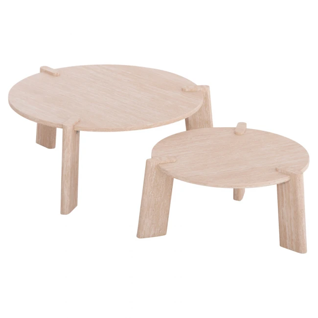 ΣΕΤ 2ΤΜΧ ΤΡΑΠΕΖΙΑ ΣΑΛΟΝΙΟΥ EQUIL HM9943.01 MDF ΜΕ ΜΕΛΑΜΙΝΗ-ΦΥΣΙΚΟ 66x66εκ + 87x87εκ