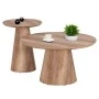 ΣΕΤ 2ΤΜΧ ΤΡΑΠΕΖΙΑ ΣΑΛΟΝΙΟΥ KARAN HM21085 MDF ΦΥΣΙΚΟ ΞΥΛΟΥ Φ80εκ & Φ45εκ