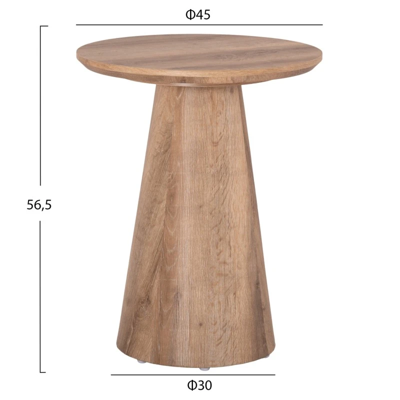 ΣΕΤ 2ΤΜΧ ΤΡΑΠΕΖΙΑ ΣΑΛΟΝΙΟΥ KARAN HM21085 MDF ΦΥΣΙΚΟ ΞΥΛΟΥ Φ80εκ & Φ45εκ