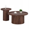 ΣΕΤ 2ΤΜΧ ΤΡΑΠΕΖΙΑ ΣΑΛΟΝΙΟΥ MARGON HM21084 MDF ΣΚΟΥΡΟ ΚΑΦΕ Φ80εκ & Φ45εκ