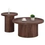 ΣΕΤ 2ΤΜΧ ΤΡΑΠΕΖΙΑ ΣΑΛΟΝΙΟΥ MARGON HM21084 MDF ΣΚΟΥΡΟ ΚΑΦΕ Φ80εκ & Φ45εκ