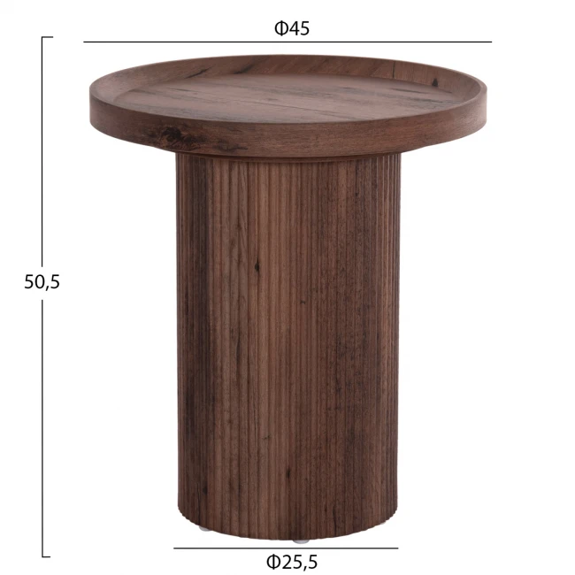ΣΕΤ 2ΤΜΧ ΤΡΑΠΕΖΙΑ ΣΑΛΟΝΙΟΥ MARGON HM21084 MDF ΣΚΟΥΡΟ ΚΑΦΕ Φ80εκ & Φ45εκ