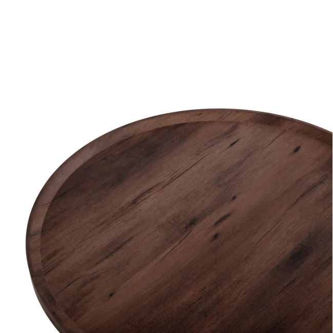 ΣΕΤ 2ΤΜΧ ΤΡΑΠΕΖΙΑ ΣΑΛΟΝΙΟΥ MARGON HM21084 MDF ΣΚΟΥΡΟ ΚΑΦΕ Φ80εκ & Φ45εκ