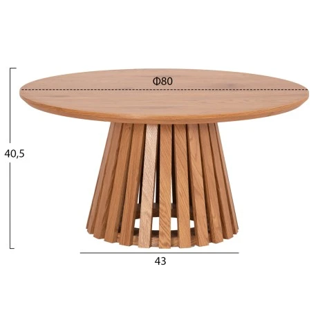 ΣΕΤ 2ΤΜΧ ΤΡΑΠΕΖΙΑ ΣΑΛΟΝΙΟΥ TALBERT HM21083 MDF ΦΥΣΙΚΟ ΞΥΛΟΥ Φ80εκ & Φ45εκ