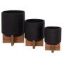 ΣΕΤ 3 ΓΛΑΣΤΡΕΣ ΜΕ TEAK ΒΑΣΕΙΣ TANTI HM4685.01 FIBER CEMENT ΣΕ ΜΑΥΡΟ ΧΡΩΜΑ
