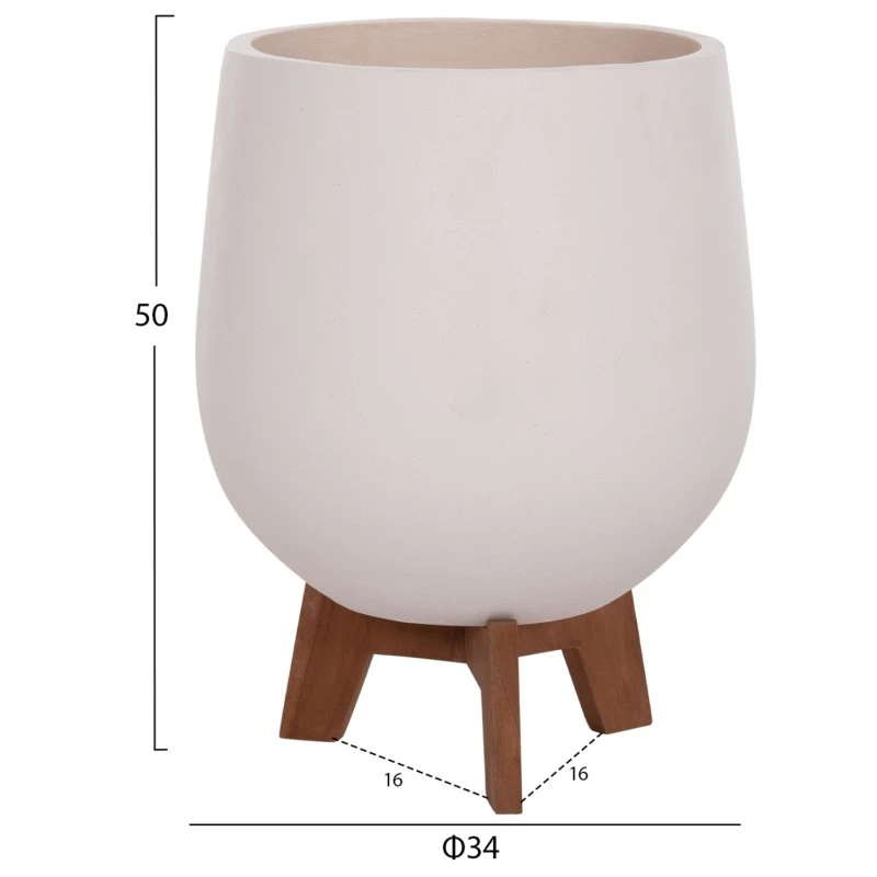 ΣΕΤ 3 ΓΛΑΣΤΡΕΣ ΜΕ TEAK ΒΑΣΕΙΣ TRYLL HM4681.02 FIBER CEMENT ΛΕΥΚΟ