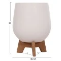 ΣΕΤ 3 ΓΛΑΣΤΡΕΣ ΜΕ TEAK ΒΑΣΕΙΣ TRYLL HM4681.02 FIBER CEMENT ΛΕΥΚΟ