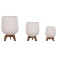 ΣΕΤ 3 ΓΛΑΣΤΡΕΣ ΜΕ TEAK ΒΑΣΕΙΣ TRYLL HM4681.02 FIBER CEMENT ΛΕΥΚΟ