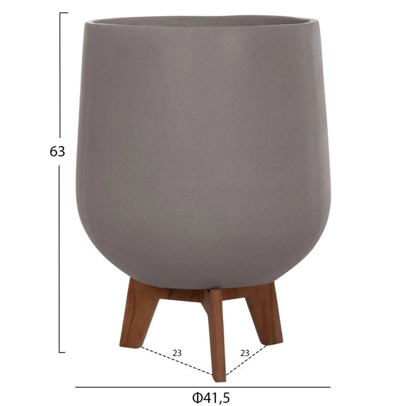 ΣΕΤ 3 ΓΛΑΣΤΡΕΣ ΜΕ TEAK ΒΑΣΕΙΣ TRYLL HM4681.03 FIBER CEMENT--ΓΚΡΙ
