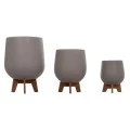ΣΕΤ 3 ΓΛΑΣΤΡΕΣ ΜΕ TEAK ΒΑΣΕΙΣ TRYLL HM4681.03 FIBER CEMENT--ΓΚΡΙ