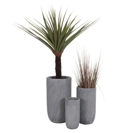 ΣΕΤ 3ΤΜΧ ΓΛΑΣΤΡΕΣ ΚΥΛΙΝΔΡΟΙ ΣΕΙΡΑ GARDENER HM4720 FIBERCLAY-ΧΡΩΜΑ CEMENT Φ44x79Υεκ