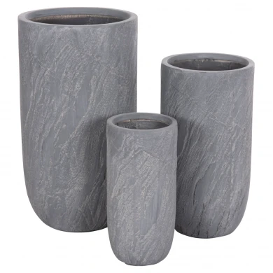 ΣΕΤ 3ΤΜΧ ΓΛΑΣΤΡΕΣ ΚΥΛΙΝΔΡΟΙ ΣΕΙΡΑ GARDENER HM4720 FIBERCLAY-ΧΡΩΜΑ CEMENT Φ44x79Υεκ