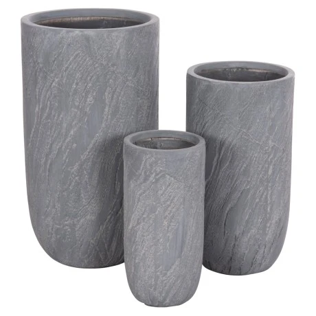 ΣΕΤ 3ΤΜΧ ΓΛΑΣΤΡΕΣ ΚΥΛΙΝΔΡΟΙ ΣΕΙΡΑ GARDENER HM4720 FIBERCLAY-ΧΡΩΜΑ CEMENT Φ44x79Υεκ
