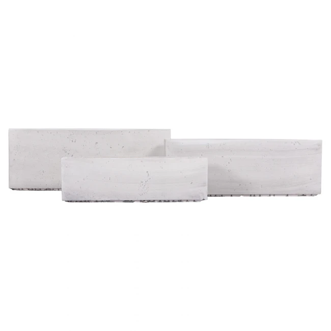 ΣΕΤ 3ΤΜΧ ΓΛΑΣΤΡΕΣ ΟΡΘΟΓΩΝΙΕΣ GARDENER HM4723 FIBERCLAY ΓΚΡΙ CEMENT 81x30x30Υεκ.