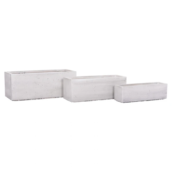 ΣΕΤ 3ΤΜΧ ΓΛΑΣΤΡΕΣ ΟΡΘΟΓΩΝΙΕΣ GARDENER HM4723 FIBERCLAY ΓΚΡΙ CEMENT 81x30x30Υεκ.
