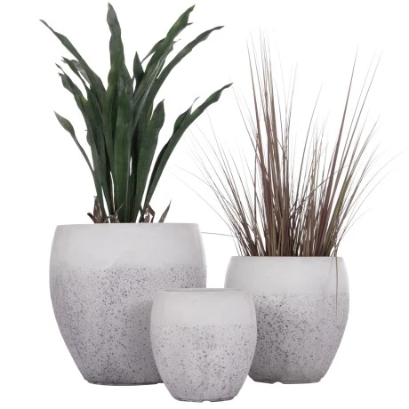 ΣΕΤ 3ΤΜΧ ΓΛΑΣΤΡΕΣ ΣΕΙΡΑ GARDENER HM4718 FIBERCLAY ΛΕΥΚΟ Φ55x54Υεκ