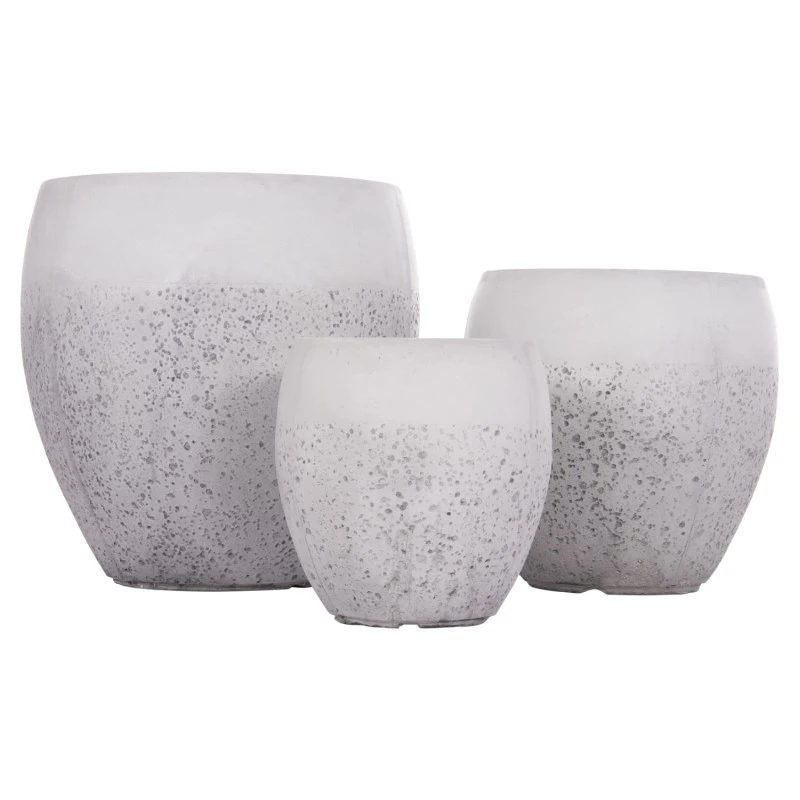 ΣΕΤ 3ΤΜΧ ΓΛΑΣΤΡΕΣ ΣΕΙΡΑ GARDENER HM4718 FIBERCLAY ΛΕΥΚΟ Φ55x54Υεκ