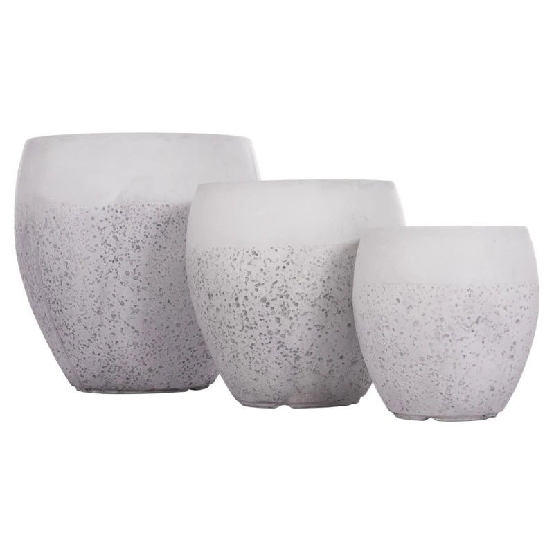 ΣΕΤ 3ΤΜΧ ΓΛΑΣΤΡΕΣ ΣΕΙΡΑ GARDENER HM4718 FIBERCLAY ΛΕΥΚΟ Φ55x54Υεκ