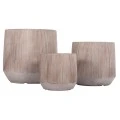 ΣΕΤ 3ΤΜΧ ΓΛΑΣΤΡΕΣ ΣΤΡΟΓΓΥΛΕΣ ΣΕΙΡΑ GARDENER HM4724 FIBERCLAY-ΧΡΩΜΑ CEMENT Φ55x55Υεκ