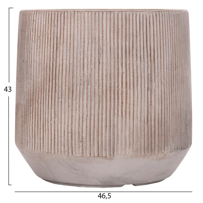 ΣΕΤ 3ΤΜΧ ΓΛΑΣΤΡΕΣ ΣΤΡΟΓΓΥΛΕΣ ΣΕΙΡΑ GARDENER HM4724 FIBERCLAY-ΧΡΩΜΑ CEMENT Φ55x55Υεκ