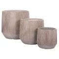 ΣΕΤ 3ΤΜΧ ΓΛΑΣΤΡΕΣ ΣΤΡΟΓΓΥΛΕΣ ΣΕΙΡΑ GARDENER HM4724 FIBERCLAY-ΧΡΩΜΑ CEMENT Φ55x55Υεκ