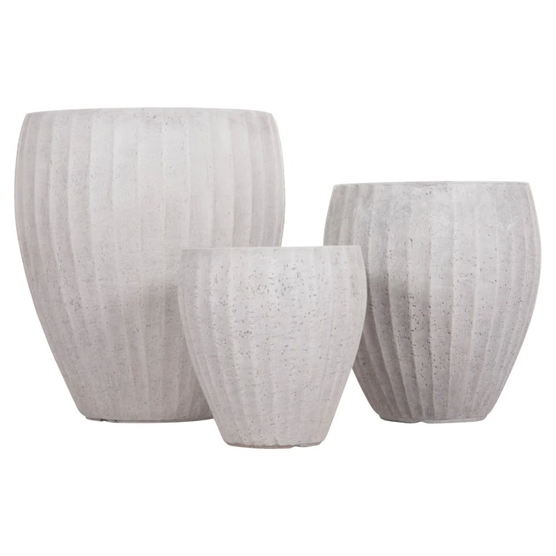 ΣΕΤ 3ΤΜΧ ΓΛΑΣΤΡΕΣ ΣΤΡΟΓΓΥΛΕΣ ΣΕΙΡΑ GARDENER HM4728 FIBERCLAY-ΧΡΩΜΑ CEMENT Φ48x56Υεκ
