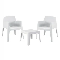 ΣΕΤ 3ΤΜΧ ΠΟΛΥΠΡΟΠΥΛΕΝΙΟΥ SLEEK HM21267.01 ΤΡΑΠΕΖΑΚΙ & 2 ΠΟΛΥΘΡΟΝΕΣ-ΛΕΥΚΟ