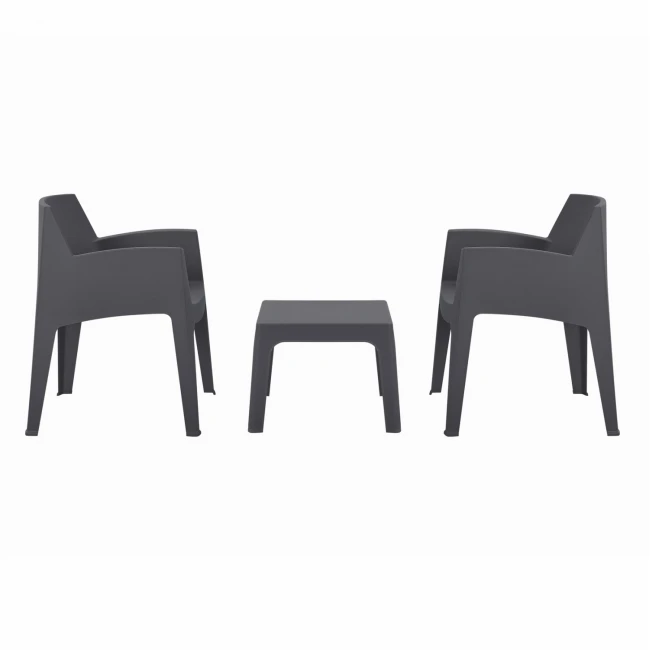 ΣΕΤ 3ΤΜΧ ΠΟΛΥΠΡΟΠΥΛΕΝΙΟΥ SLEEK HM21267.10 ΤΡΑΠΕΖΑΚΙ & 2 ΠΟΛΥΘΡΟΝΕΣ-ΓΚΡΙ