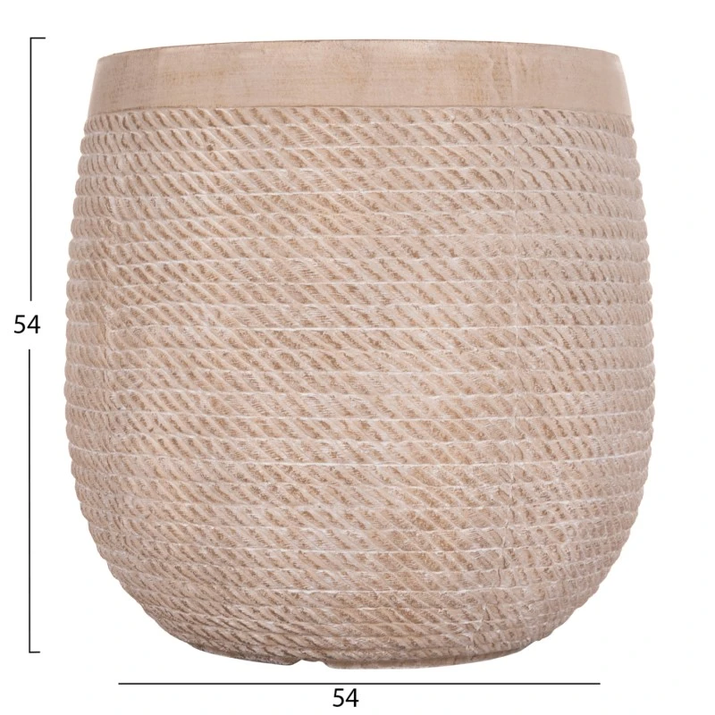 ΣΕΤ 4ΤΜΧ ΓΛΑΣΤΡΕΣ ΣΤΡΟΓΓΥΛΕΣ GARDENER HM4722 FIBERCLAY--IVORY CEMENT Φ54x54Υεκ