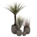ΣΕΤ 4ΤΜΧ ΓΛΑΣΤΡΕΣ ΣΤΡΟΓΓΥΛΕΣ GARDENER HM4726 FIBERCLAY ΓΚΡΙΖΟΠΡΑΣΙΝΟ Φ52x55Υεκ