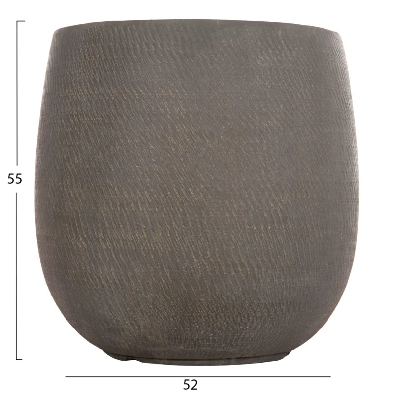 ΣΕΤ 4ΤΜΧ ΓΛΑΣΤΡΕΣ ΣΤΡΟΓΓΥΛΕΣ GARDENER HM4726 FIBERCLAY ΓΚΡΙΖΟΠΡΑΣΙΝΟ Φ52x55Υεκ