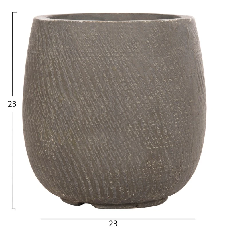 ΣΕΤ 4ΤΜΧ ΓΛΑΣΤΡΕΣ ΣΤΡΟΓΓΥΛΕΣ GARDENER HM4726 FIBERCLAY ΓΚΡΙΖΟΠΡΑΣΙΝΟ Φ52x55Υεκ
