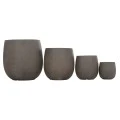 ΣΕΤ 4ΤΜΧ ΓΛΑΣΤΡΕΣ ΣΤΡΟΓΓΥΛΕΣ GARDENER HM4726 FIBERCLAY ΓΚΡΙΖΟΠΡΑΣΙΝΟ Φ52x55Υεκ