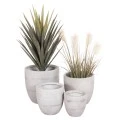 ΣΕΤ 4ΤΜΧ ΓΛΑΣΤΡΕΣ ΣΤΡΟΓΓΥΛΕΣ ΣΕΙΡΑ GARDENER HM4719 FIBERCLAY-ΧΡΩΜΑ CEMENT Φ44x43Υεκ