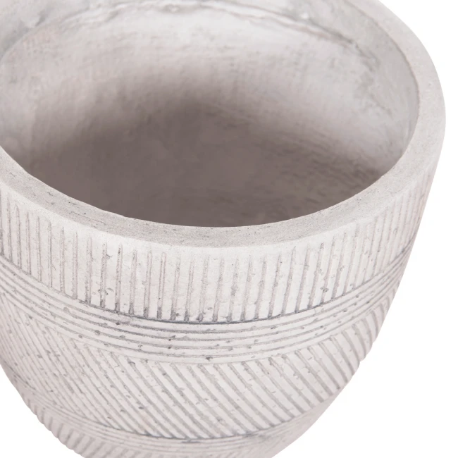 ΣΕΤ 4ΤΜΧ ΓΛΑΣΤΡΕΣ ΣΤΡΟΓΓΥΛΕΣ ΣΕΙΡΑ GARDENER HM4719 FIBERCLAY-ΧΡΩΜΑ CEMENT Φ44x43Υεκ