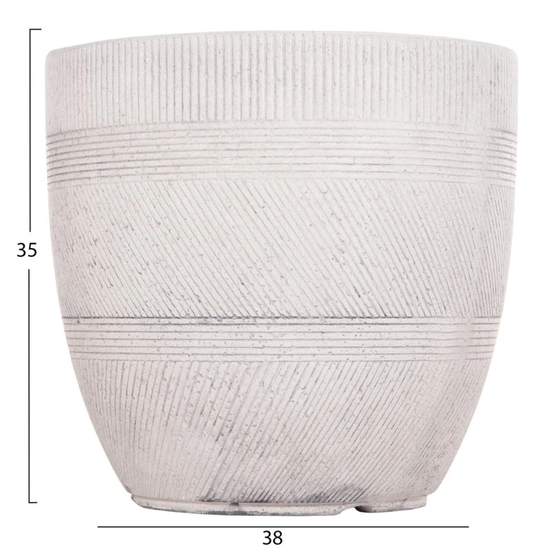 ΣΕΤ 4ΤΜΧ ΓΛΑΣΤΡΕΣ ΣΤΡΟΓΓΥΛΕΣ ΣΕΙΡΑ GARDENER HM4719 FIBERCLAY-ΧΡΩΜΑ CEMENT Φ44x43Υεκ