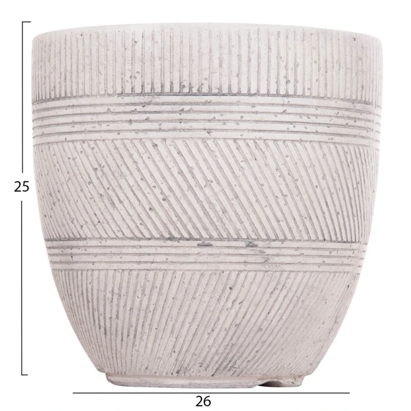 ΣΕΤ 4ΤΜΧ ΓΛΑΣΤΡΕΣ ΣΤΡΟΓΓΥΛΕΣ ΣΕΙΡΑ GARDENER HM4719 FIBERCLAY-ΧΡΩΜΑ CEMENT Φ44x43Υεκ