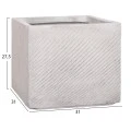 ΣΕΤ 4ΤΜΧ ΓΛΑΣΤΡΕΣ ΤΕΤΡΑΓΩΝΕΣ GARDENER HM4730 FIBERCLAY ΓΚΡΙ CEMENT 37x37x32Υεκ.