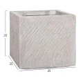 ΣΕΤ 4ΤΜΧ ΓΛΑΣΤΡΕΣ ΤΕΤΡΑΓΩΝΕΣ GARDENER HM4730 FIBERCLAY ΓΚΡΙ CEMENT 37x37x32Υεκ.