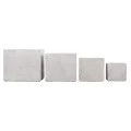 ΣΕΤ 4ΤΜΧ ΓΛΑΣΤΡΕΣ ΤΕΤΡΑΓΩΝΕΣ GARDENER HM4730 FIBERCLAY ΓΚΡΙ CEMENT 37x37x32Υεκ.